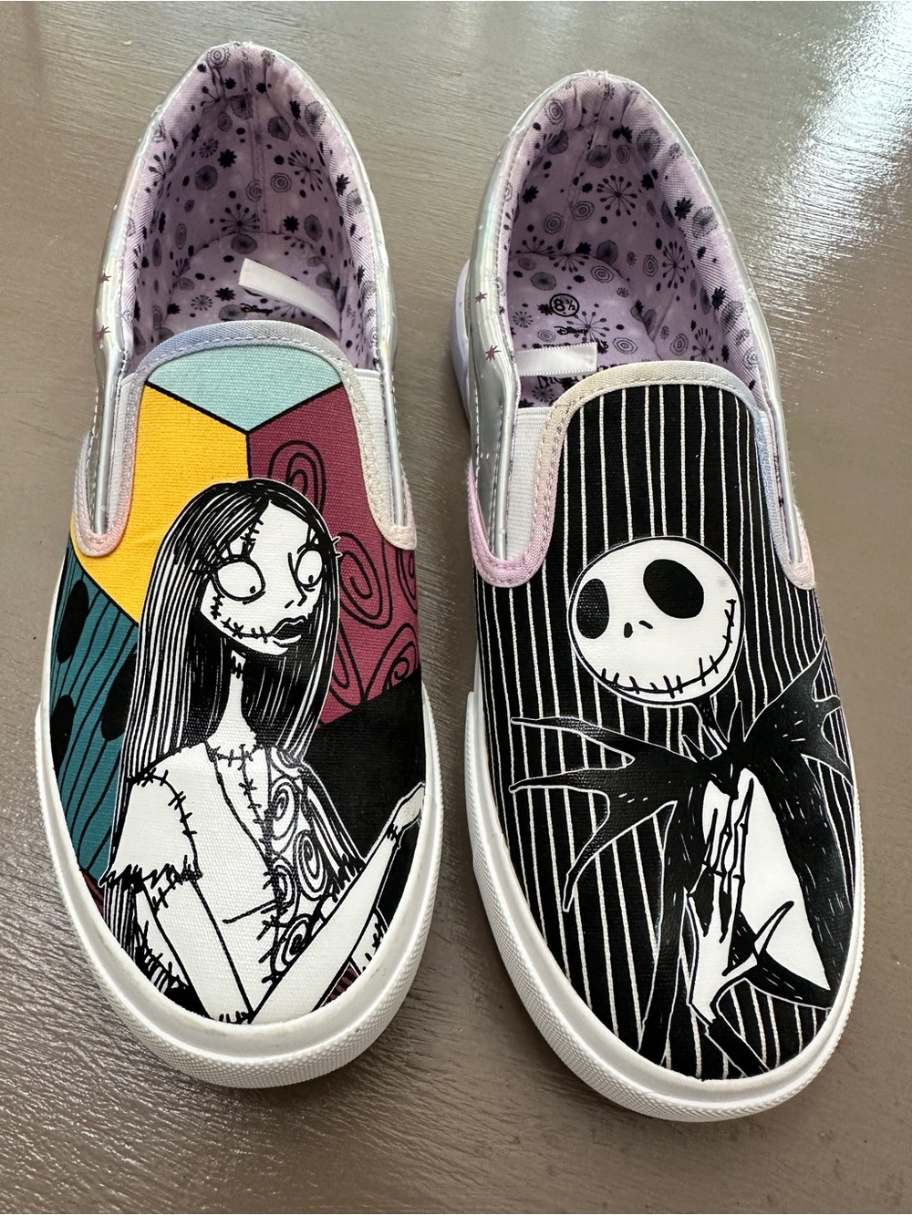 Ground Up Disney Nightmare Before Christmas Jack Sally Slip On Shoes 8.5